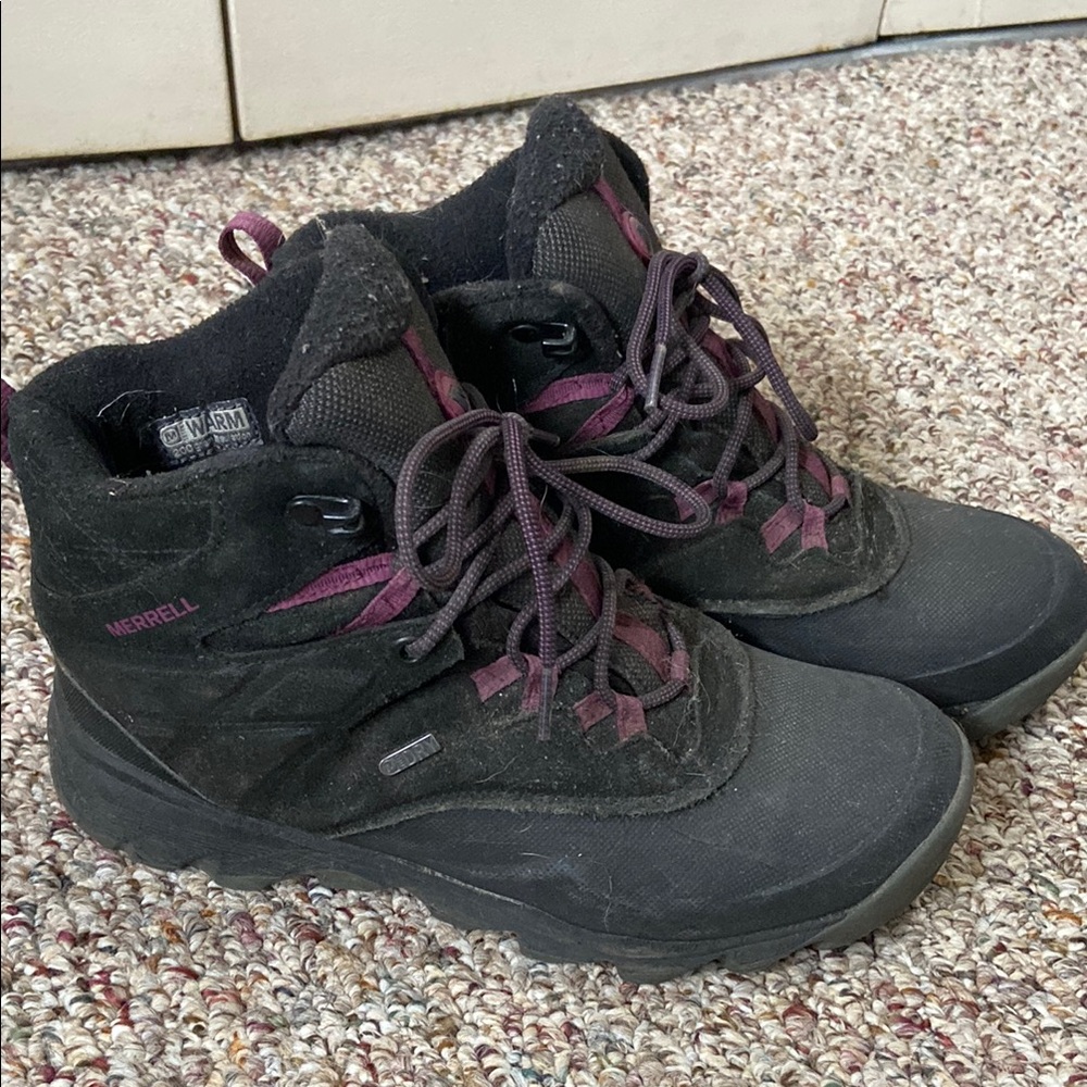 Merrell Black and Purple Hiking Boots